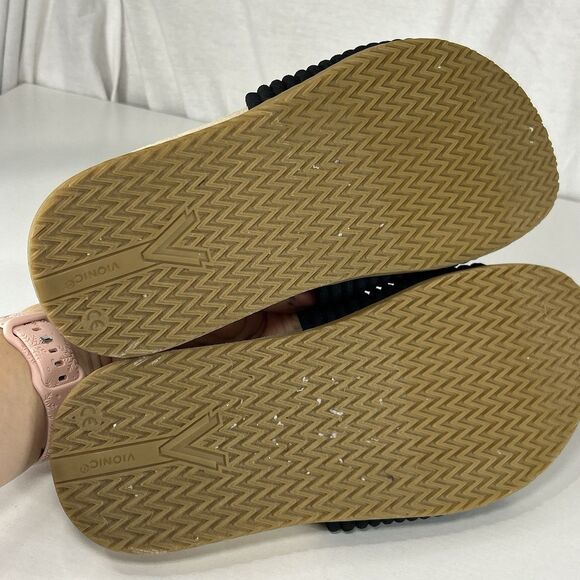 Vionic Evie Knit Slide Sandals Black Beige Women's Size 8.5 Wide Comfort - Picture 5 of 6